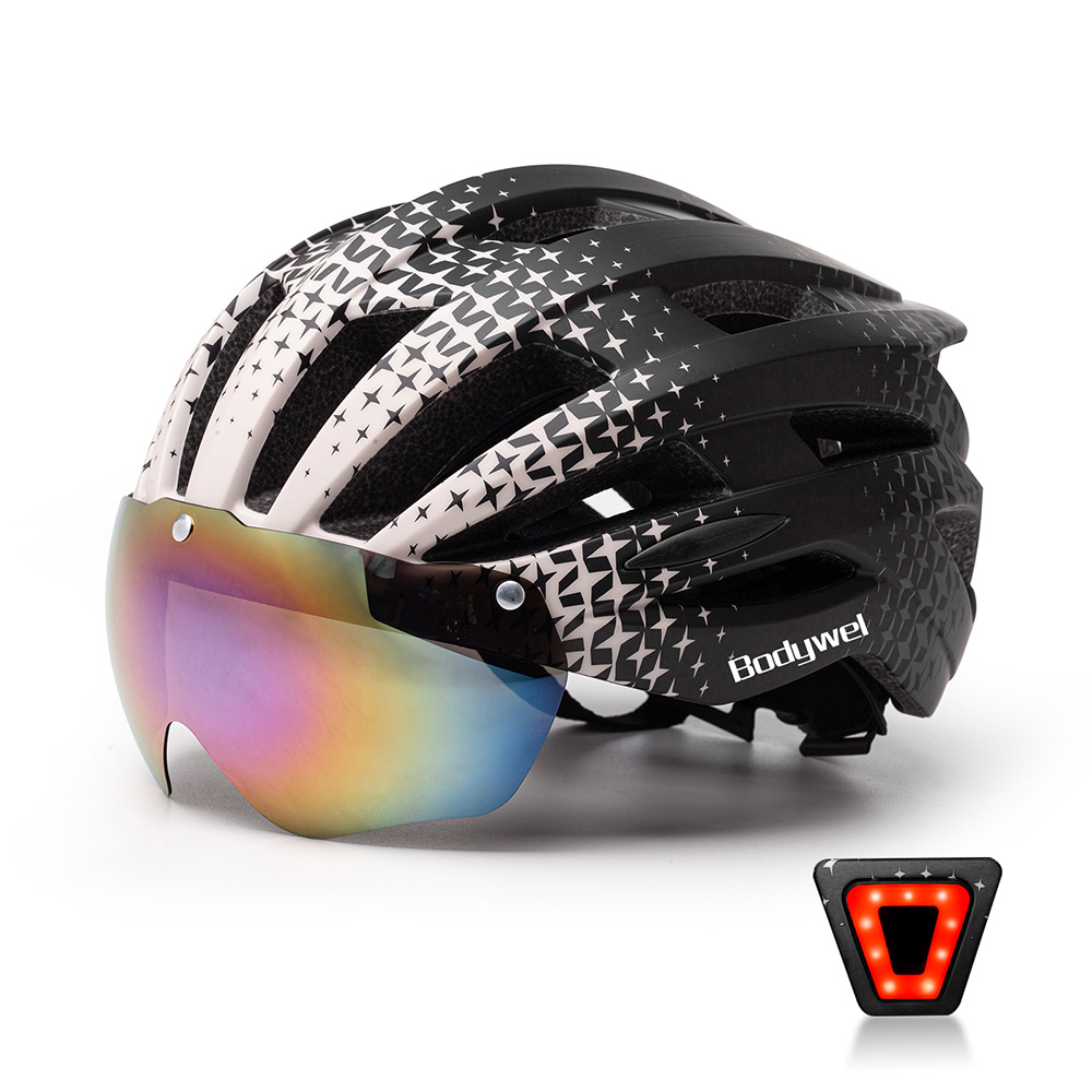 Bodywel® Ebike Helmet With Light And Visor Black (1)
