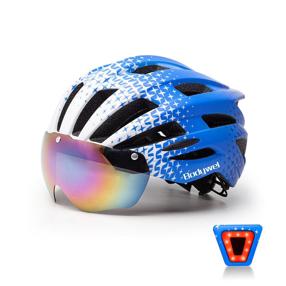 Bodywel® Ebike Helmet With Light And Visor Blue (1)